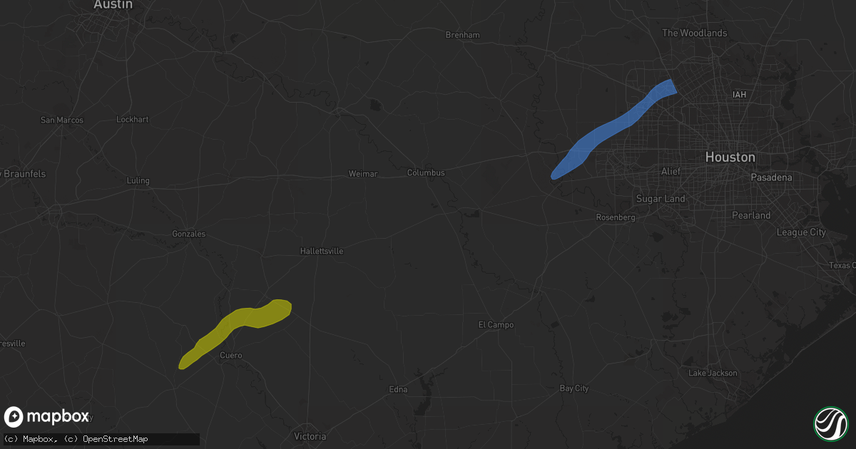 Hail map in Fulshear, TX on January 24, 2023
