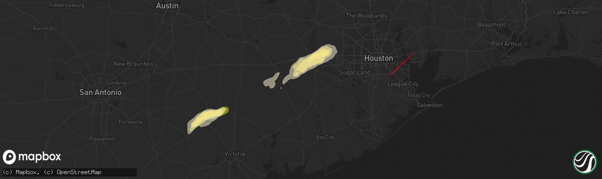 Hail map in Katy, TX on January 24, 2023