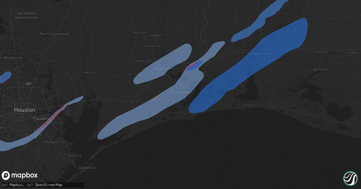 Hail map in Port Arthur, TX on January 24, 2023