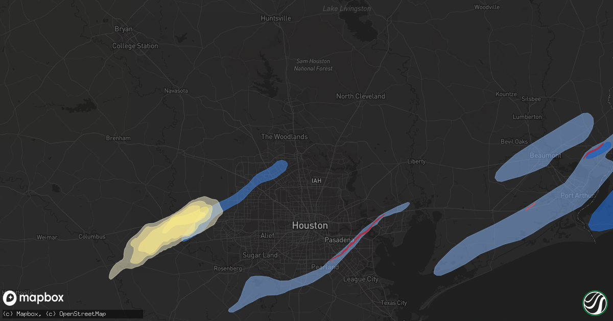Hail map in Spring, TX on January 24, 2023