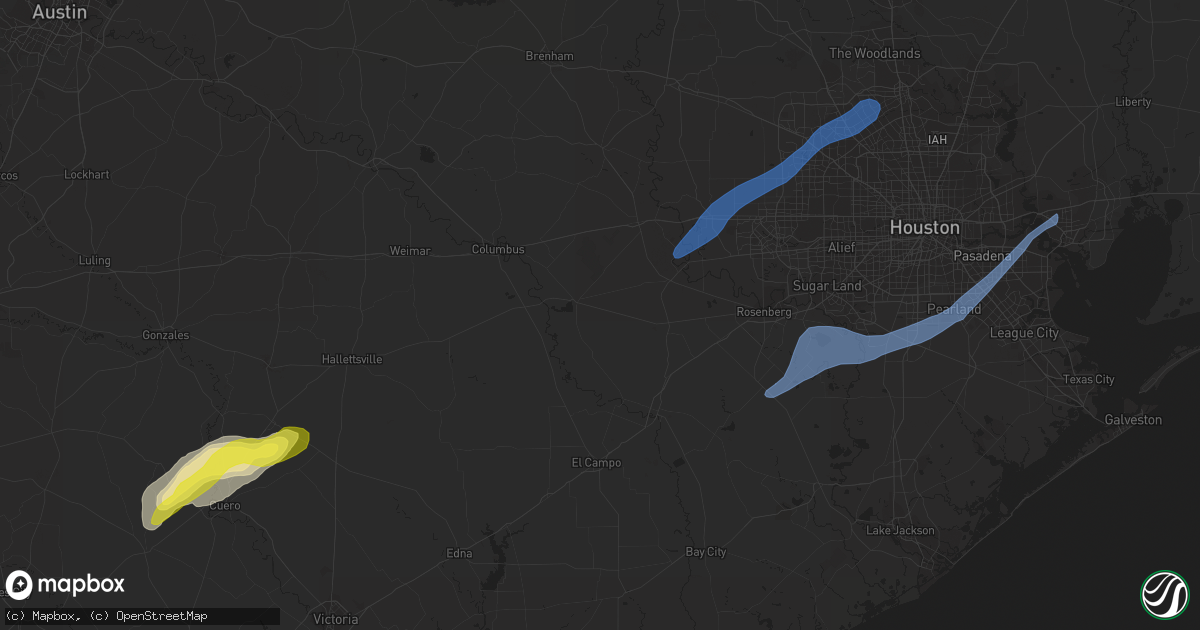 Hail map in Tomball, TX on January 24, 2023