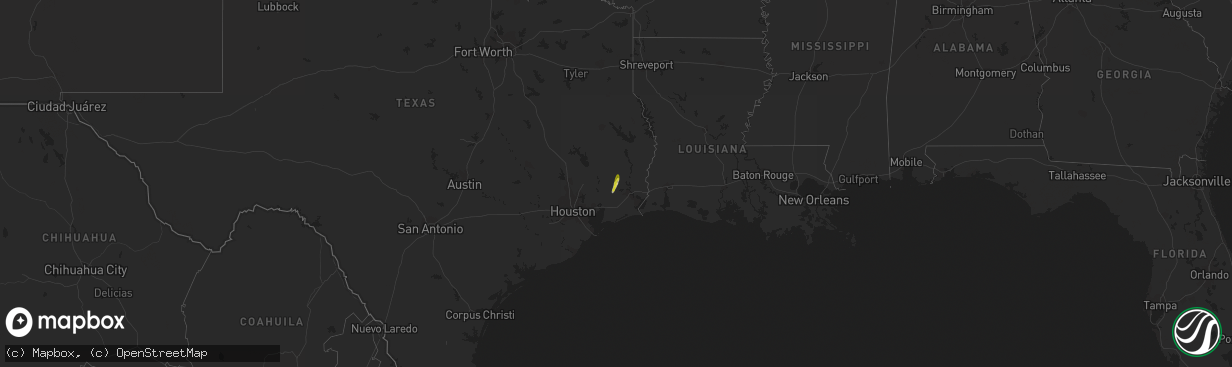 Hail map on January 24, 2024