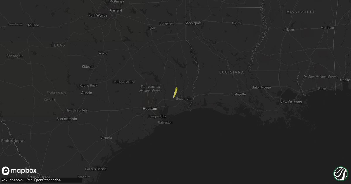 Hail map on January 24, 2024