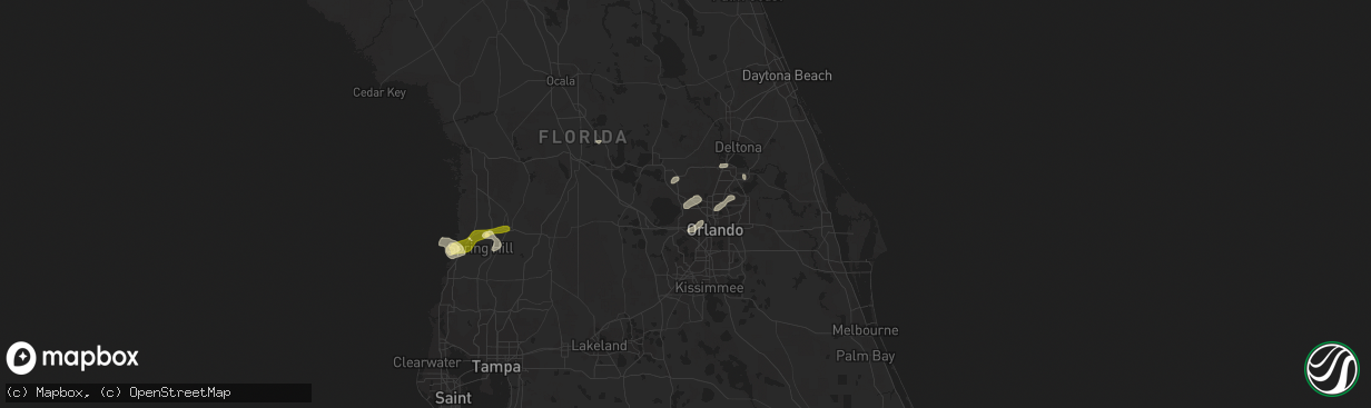 Hail map in Apopka, FL on January 25, 2011