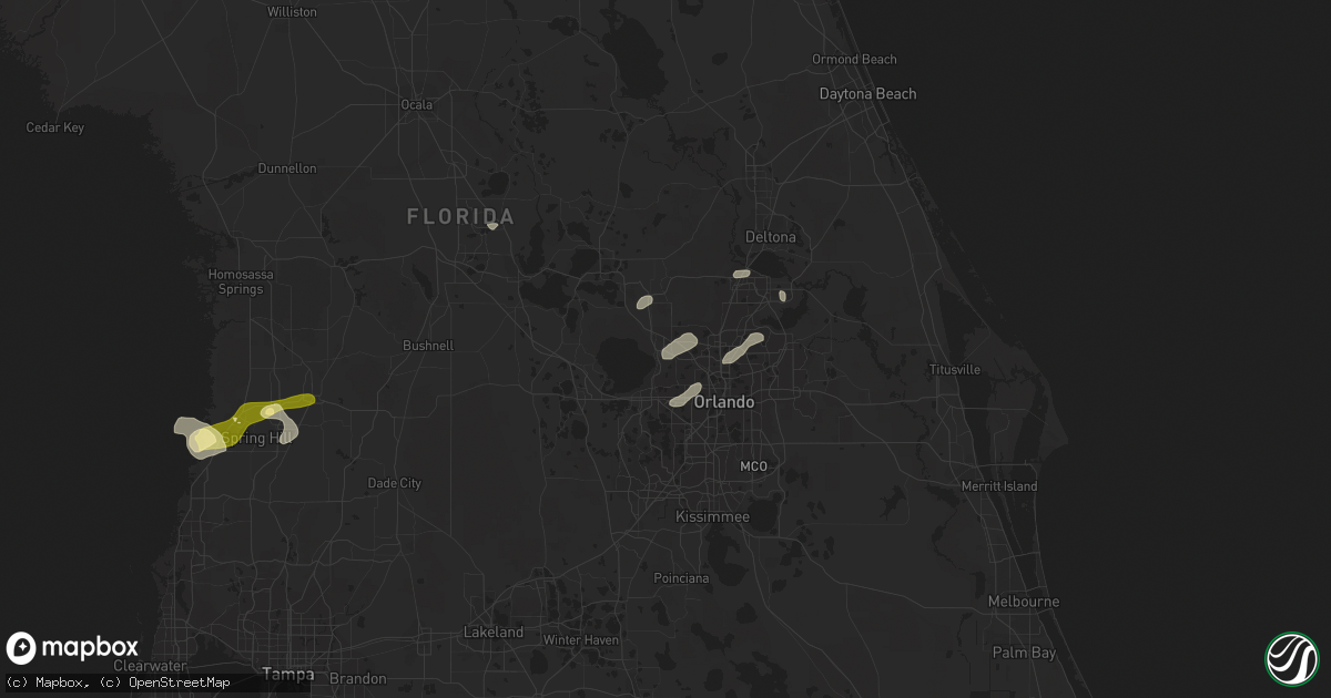 Hail map in Apopka, FL on January 25, 2011