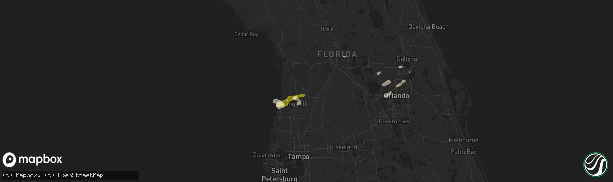 Hail map in Brooksville, FL on January 25, 2011