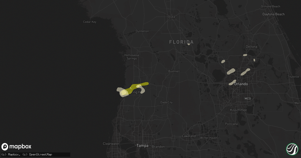 Hail map in Brooksville, FL on January 25, 2011