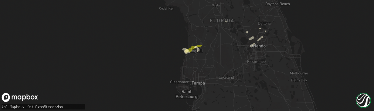 Hail map in Hudson, FL on January 25, 2011