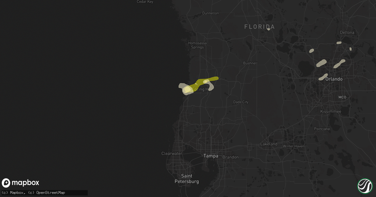 Hail map in Hudson, FL on January 25, 2011