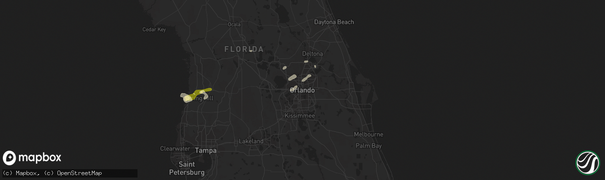 Hail map in Orlando, FL on January 25, 2011