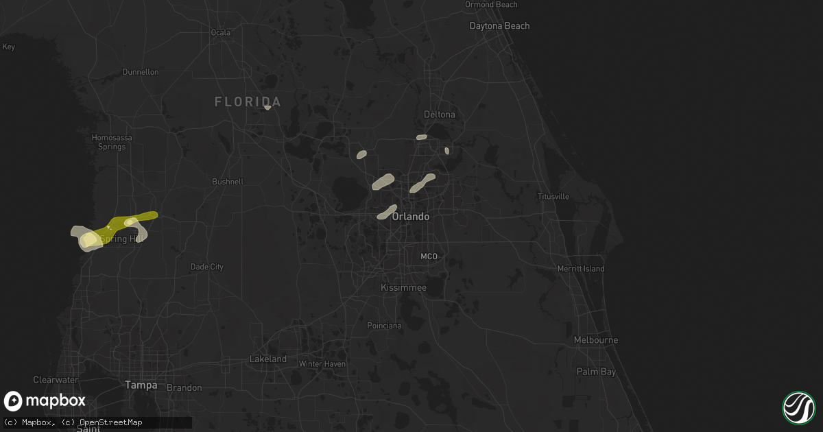 Hail map in Orlando, FL on January 25, 2011