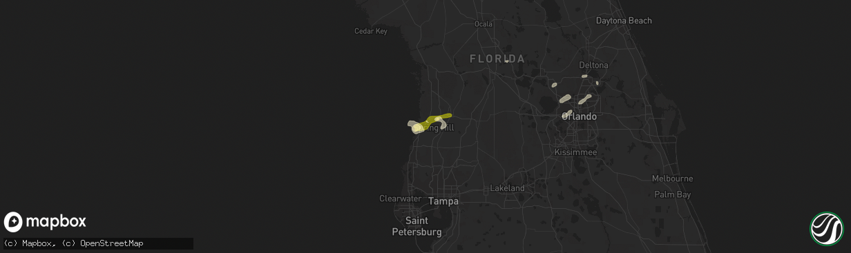 Hail map in Spring Hill, FL on January 25, 2011
