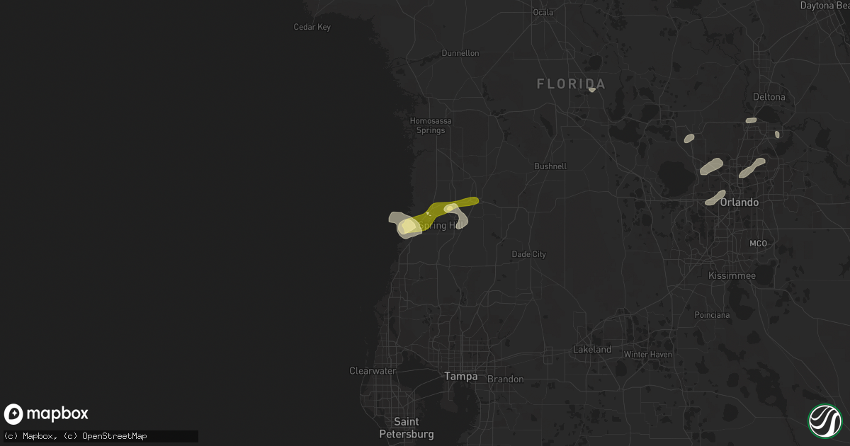 Hail map in Spring Hill, FL on January 25, 2011