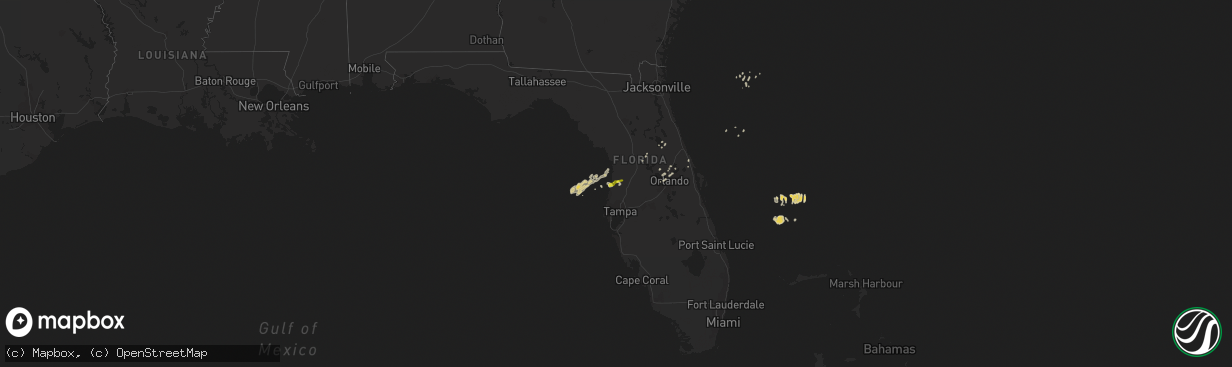 Hail map on January 25, 2011