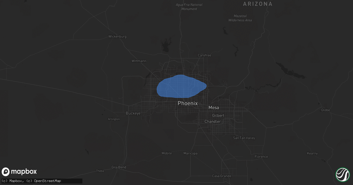 Hail map in Glendale, AZ on January 25, 2021