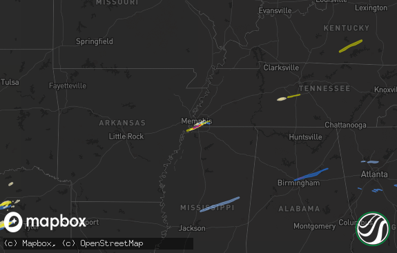 Hail map preview on 01-25-2021