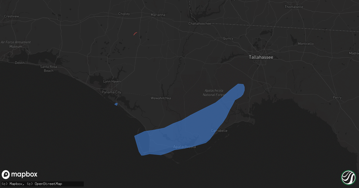 Hail map in Carrabelle, FL on January 25, 2023