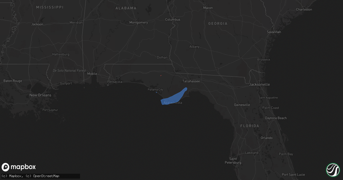 Hail map in Florida on January 25, 2023