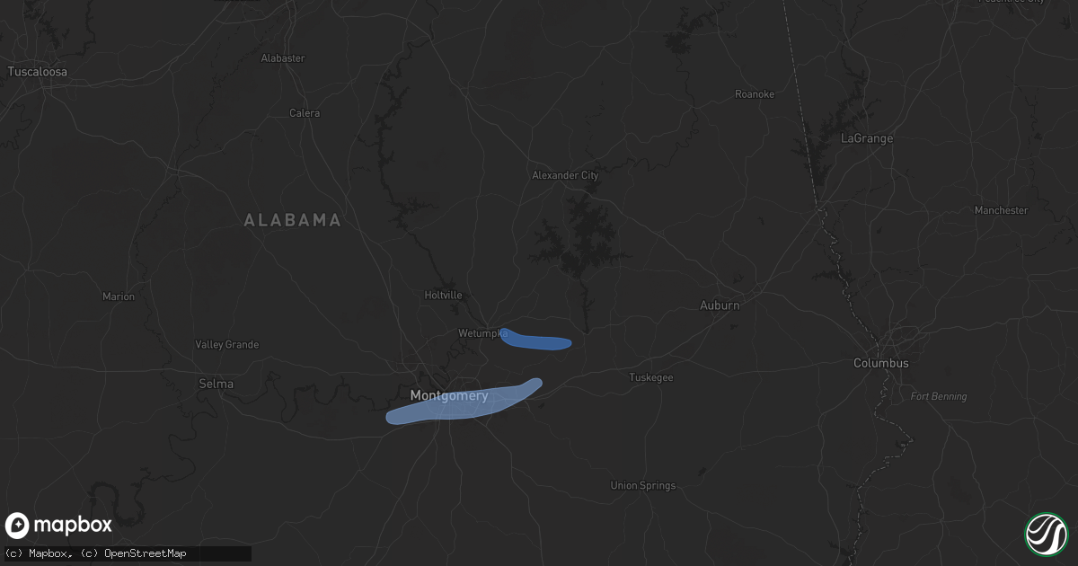Hail map in Eclectic, AL on January 25, 2026