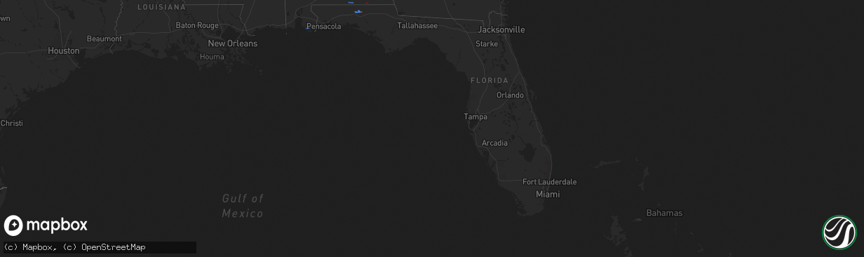 Hail map in Florida on January 25, 2026