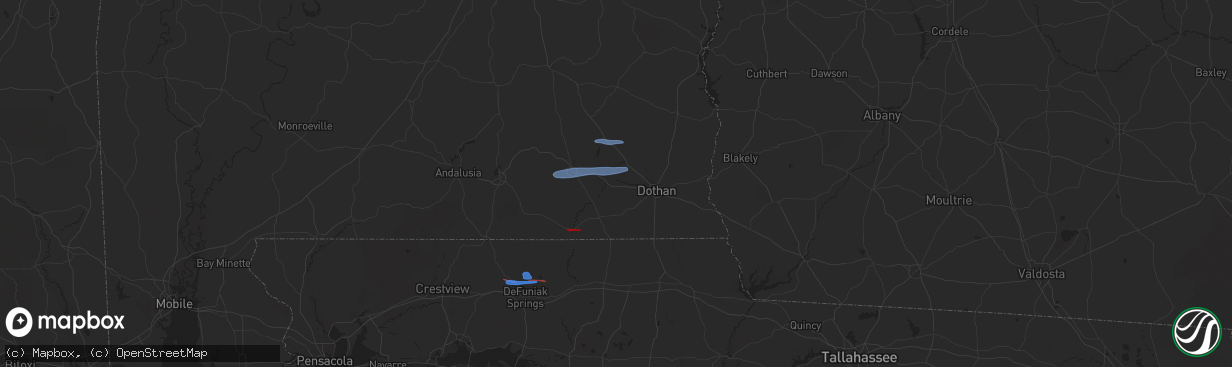 Hail map in Newton, AL on January 25, 2026