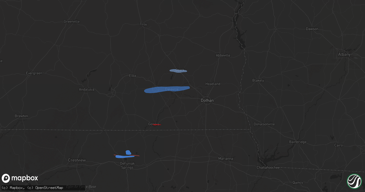 Hail map in Newton, AL on January 25, 2026