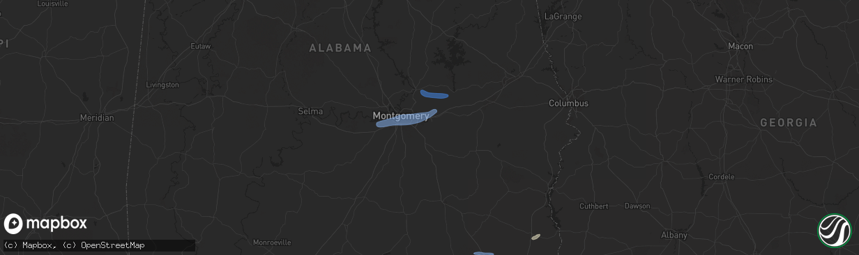 Hail map in Pike Road, AL on January 25, 2026