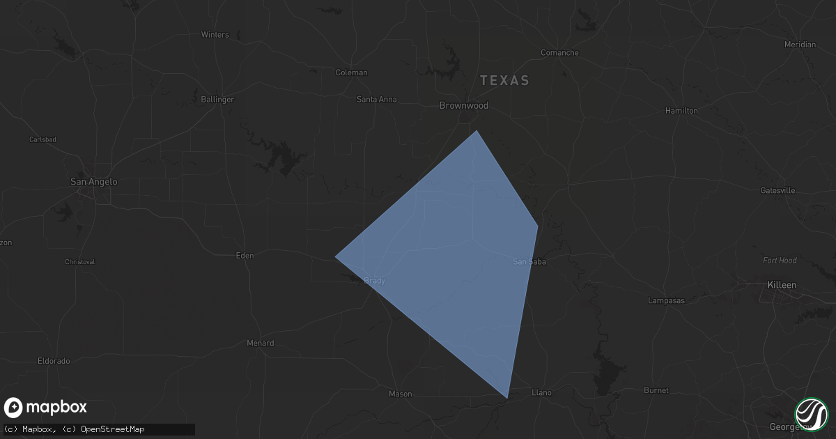 Hail map in Rochelle, TX on January 25, 2026