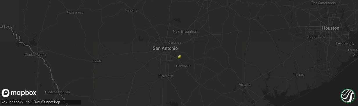 Hail map in Adkins, TX on January 26, 2016