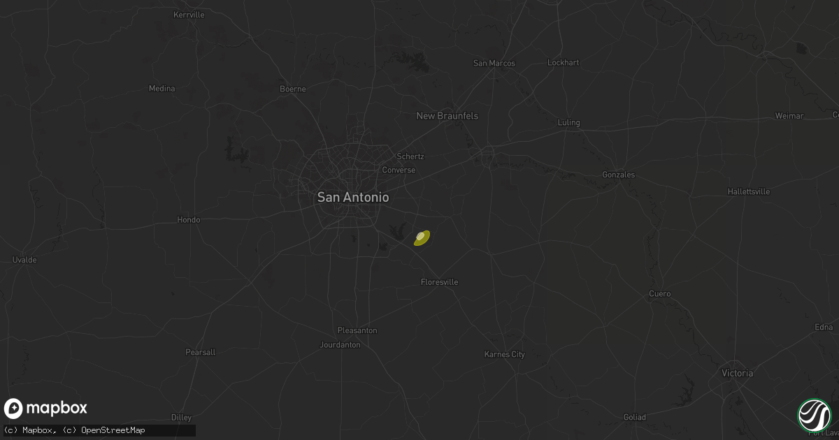 Hail map in Adkins, TX on January 26, 2016