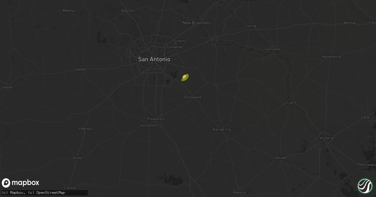 Hail map in Floresville, TX on January 26, 2016