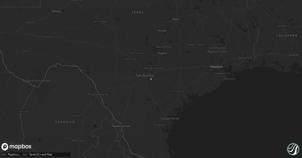 Hail map on January 26, 2016