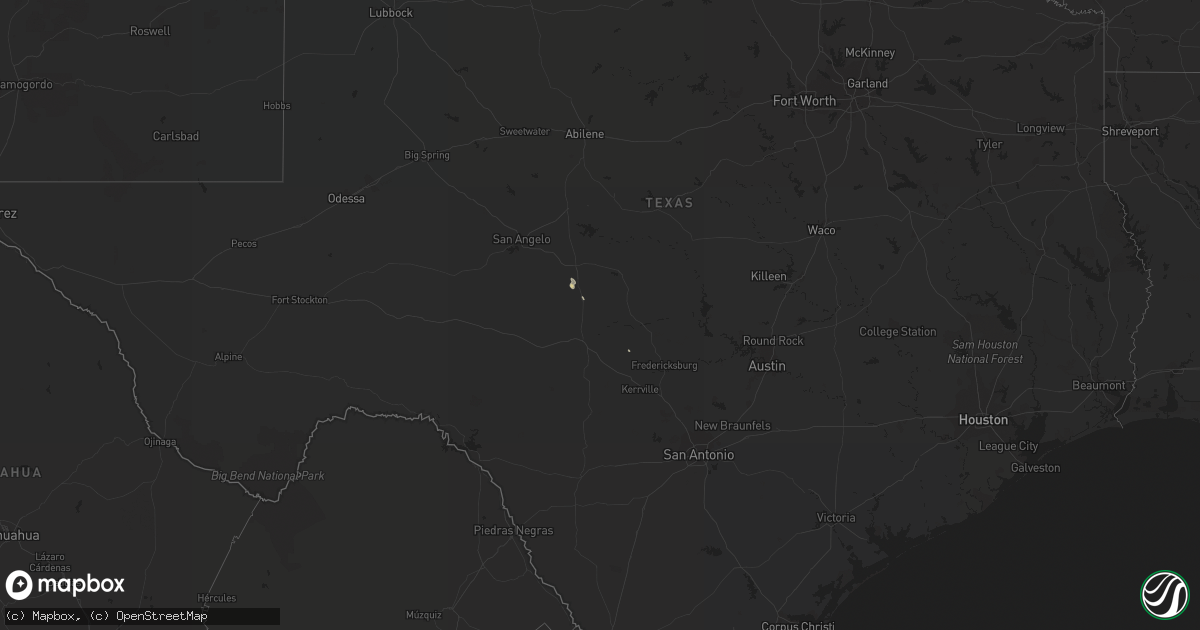 Hail map in Texas on January 26, 2019