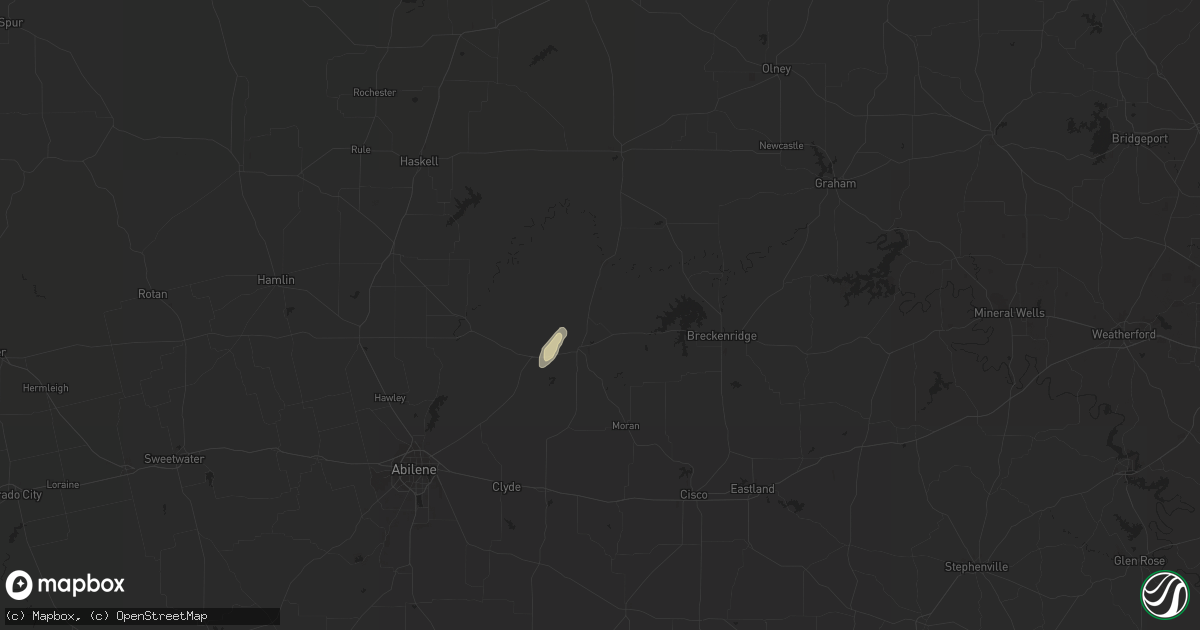Hail map in Albany, TX on January 26, 2024