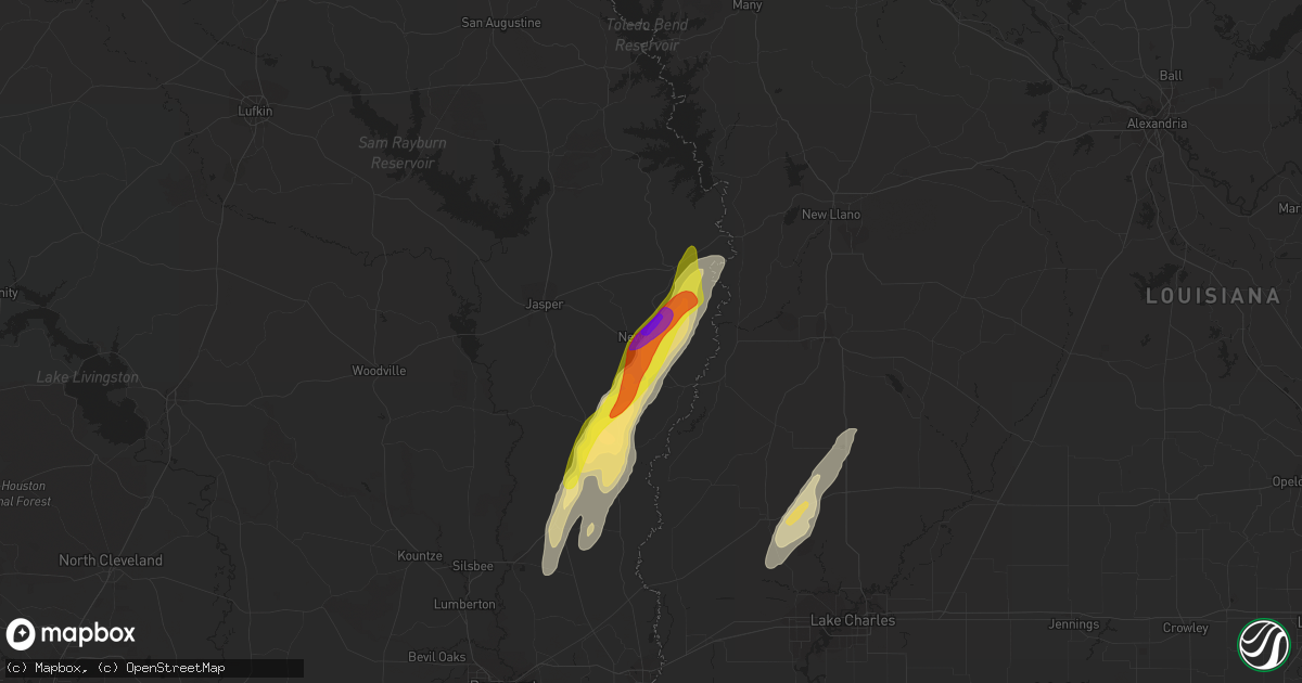 Hail map in Newton, TX on January 26, 2024