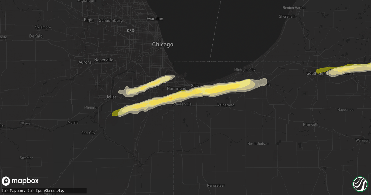 Hail map in Griffith, IN on January 28, 2013