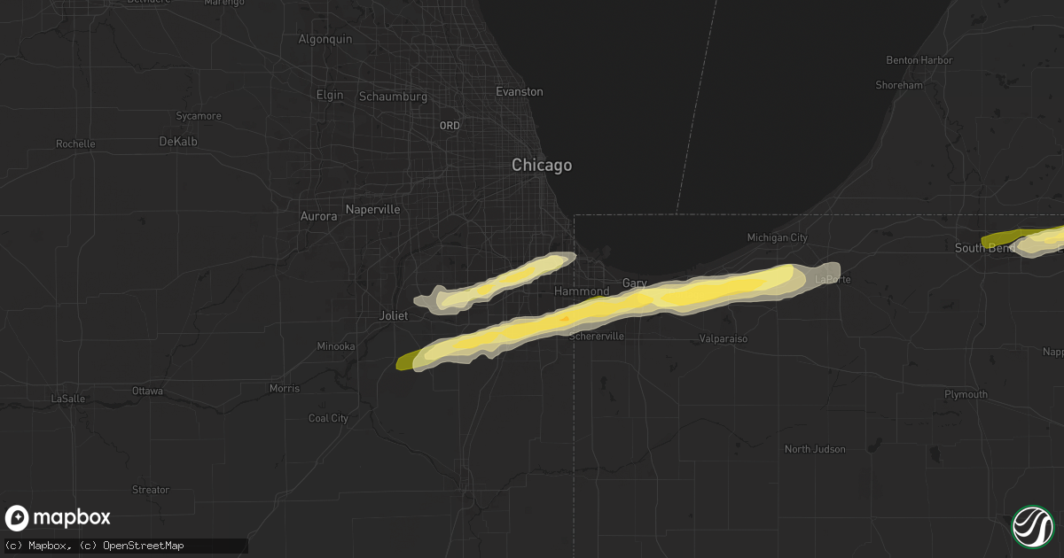 Hail map in Harvey, IL on January 28, 2013