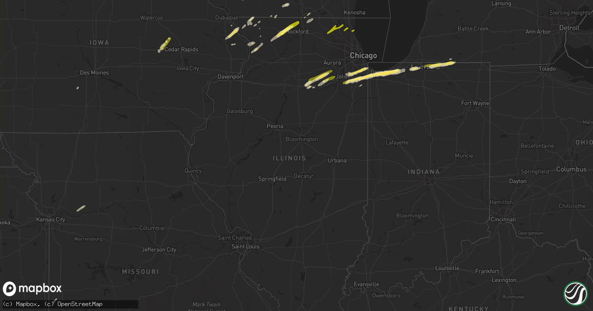 Hail map in Illinois on January 28, 2013