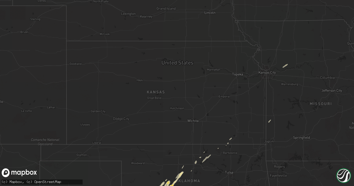 Hail map in Kansas on January 28, 2013