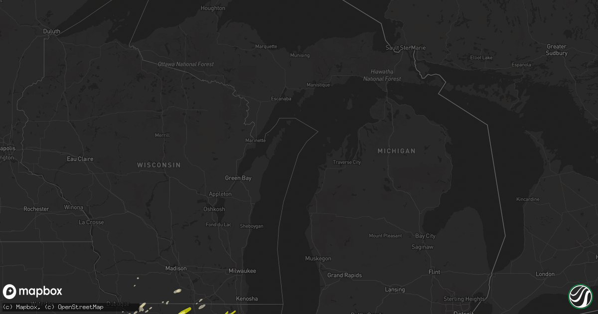 Hail map in Michigan on January 28, 2013