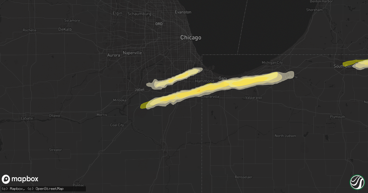 Hail map in Park Forest, IL on January 28, 2013