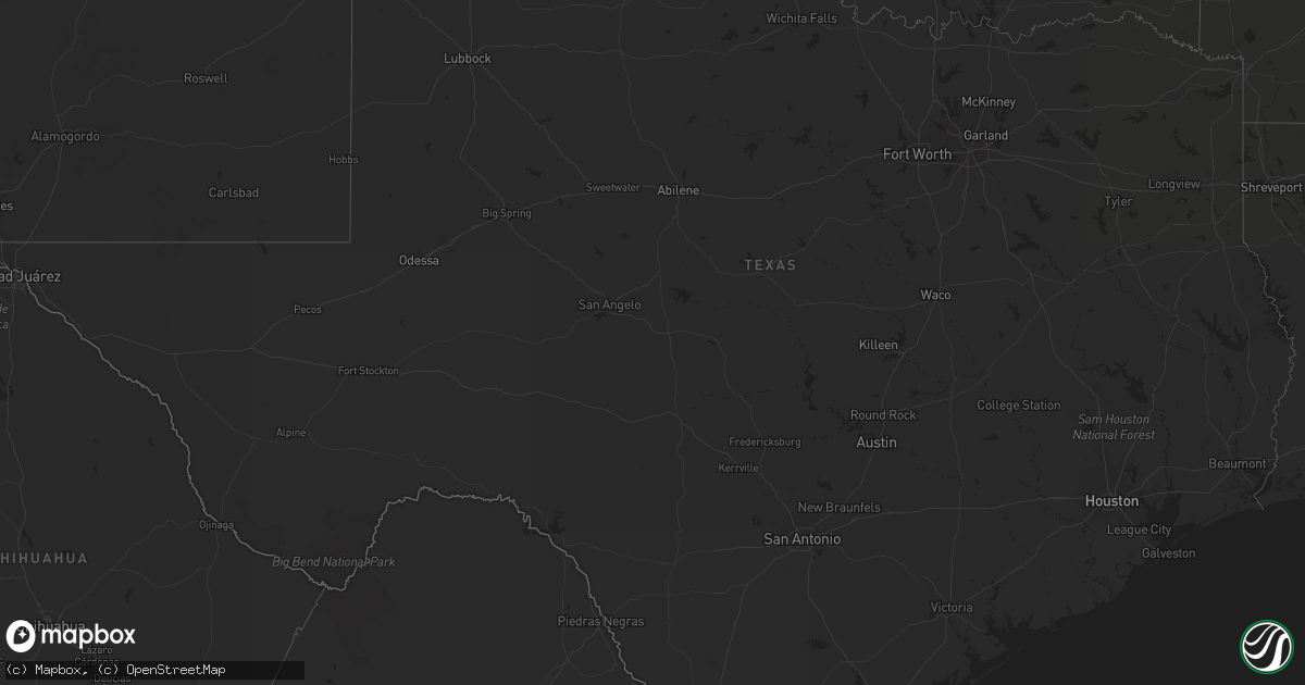 Hail map in Texas on January 28, 2013
