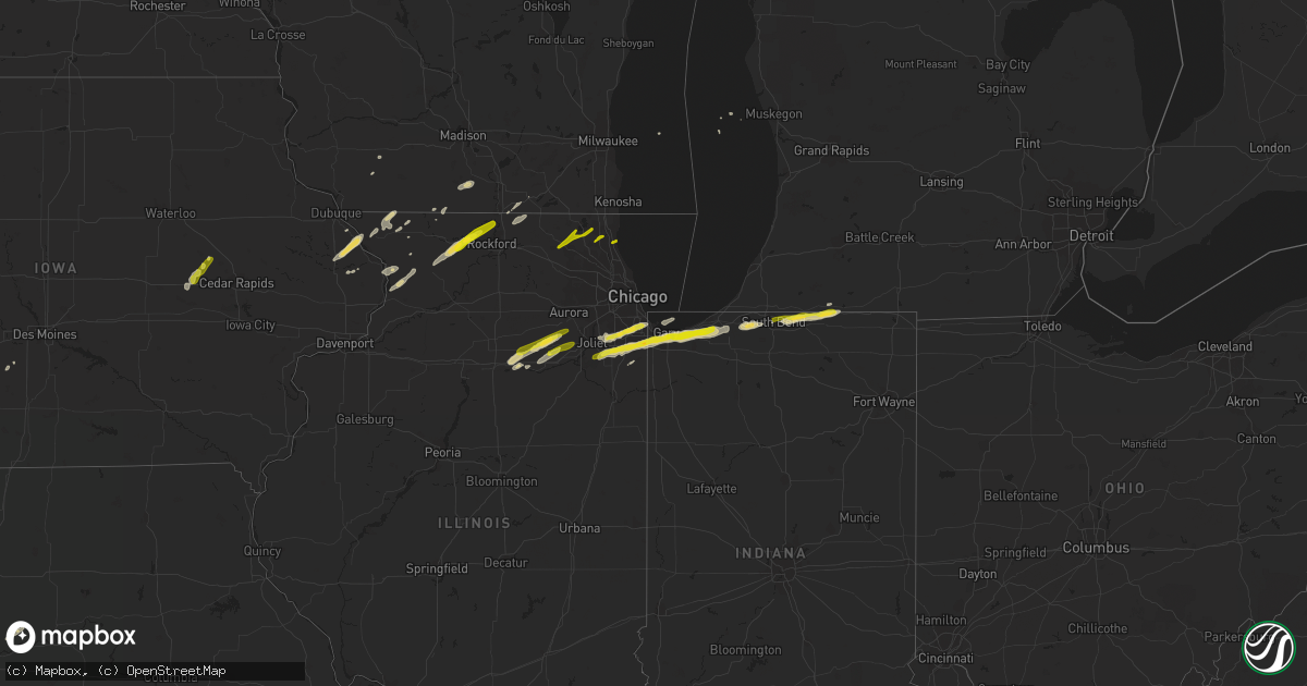 Hail map on January 28, 2013