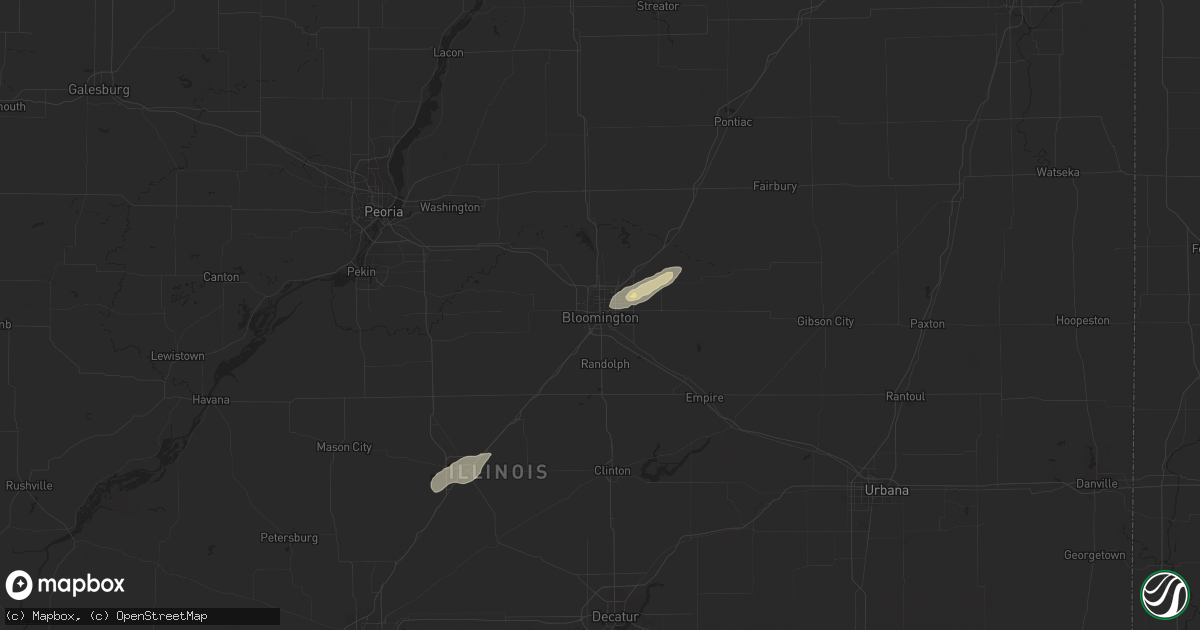 Hail map in Bloomington, IL on January 29, 2013