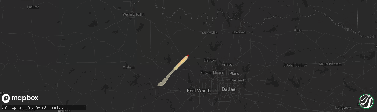 Hail map in Decatur, TX on January 29, 2013