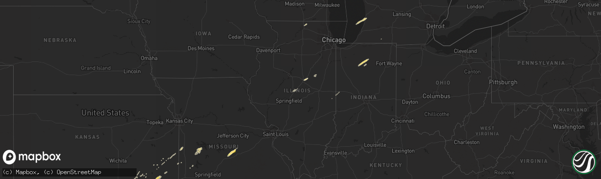 Hail map in Illinois on January 29, 2013