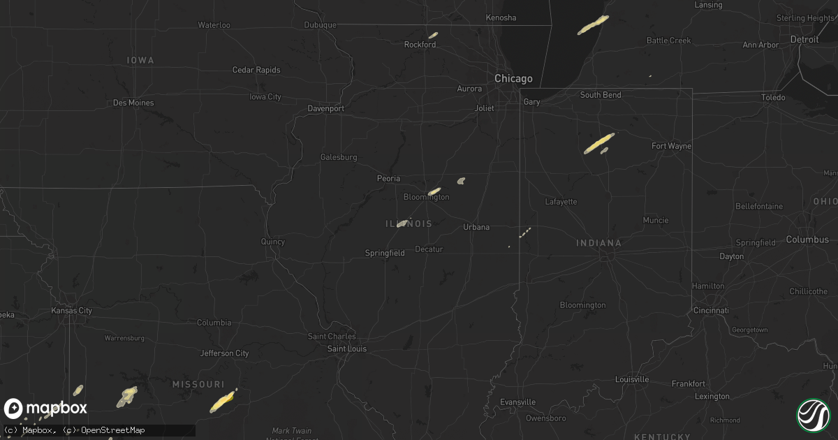 Hail map in Illinois on January 29, 2013