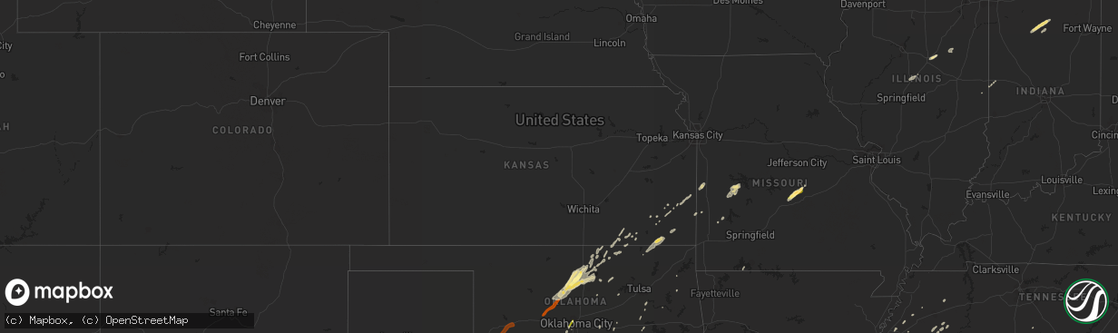 Hail map in Kansas on January 29, 2013