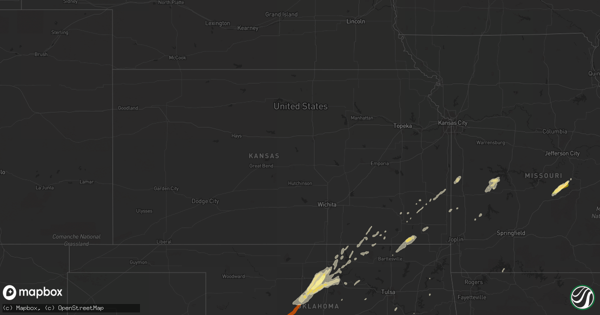 Hail map in Kansas on January 29, 2013