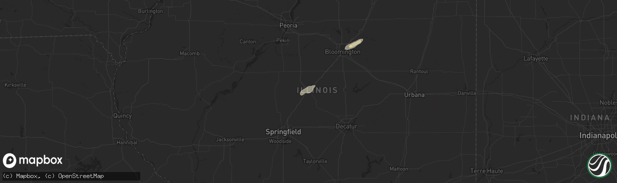 Hail map in Lincoln, IL on January 29, 2013